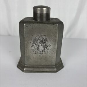 Pewter Tea Caddy Marked PM on bottom